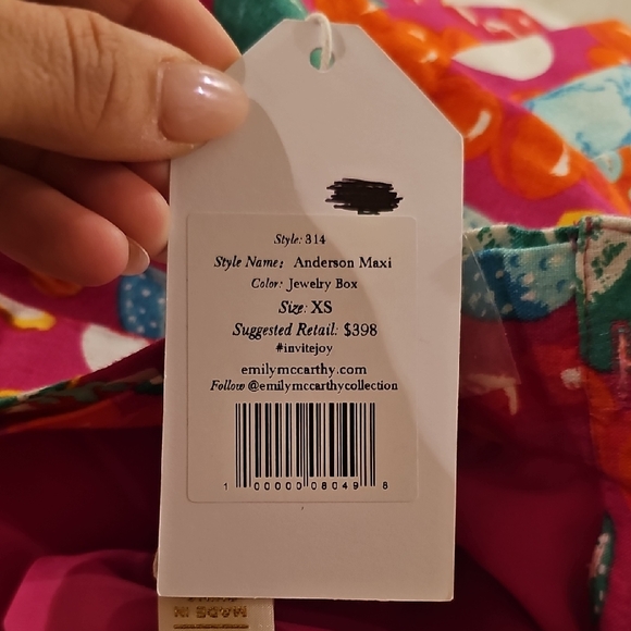 NWT Emily McCarthy Anderson Maxi Dress Size XS In Color Jewelry Box - Picture 3 of 5